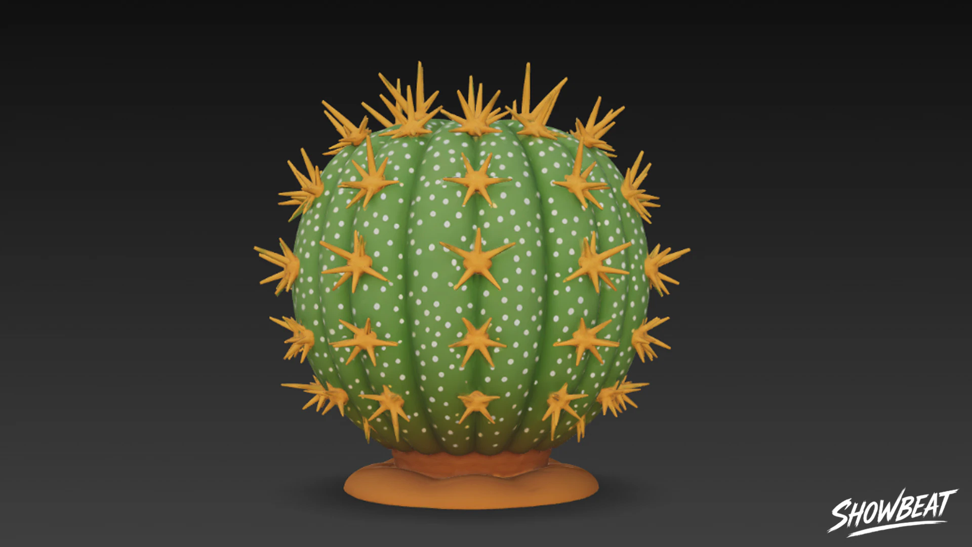 Cartoon Cactus 3D Model .c4d .max .obj .3ds .fbx .stl .blend 