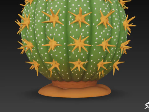 Cartoon Cactus 3D Model