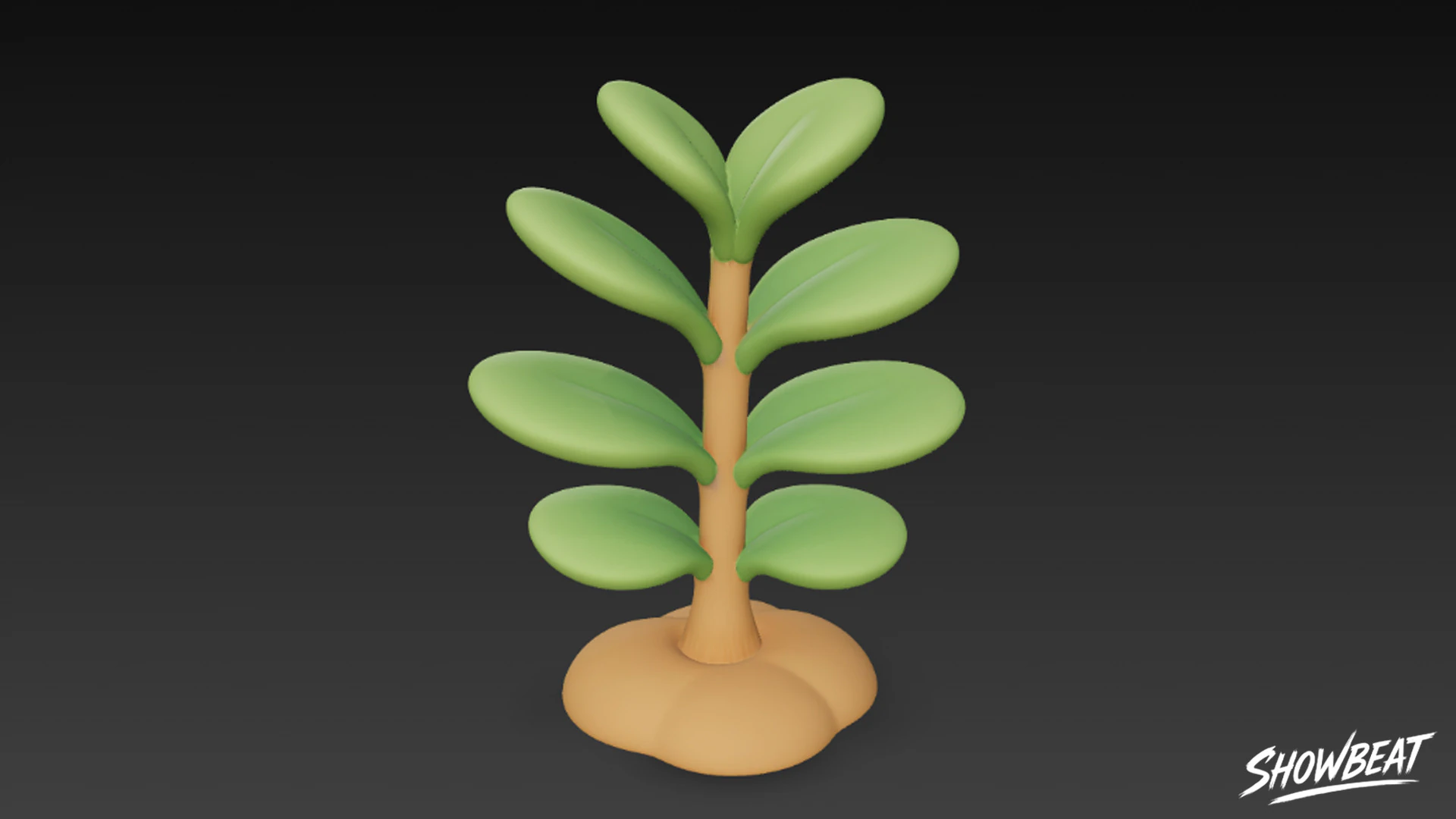 Cartoon Crassula ovata 3D Model .c4d .max .obj .3ds .fbx .stl .blend