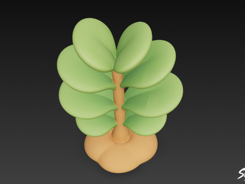 만화 Crassula ovata 3D 모델