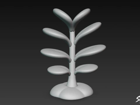 Cartoon Crassula ovata 3D Model