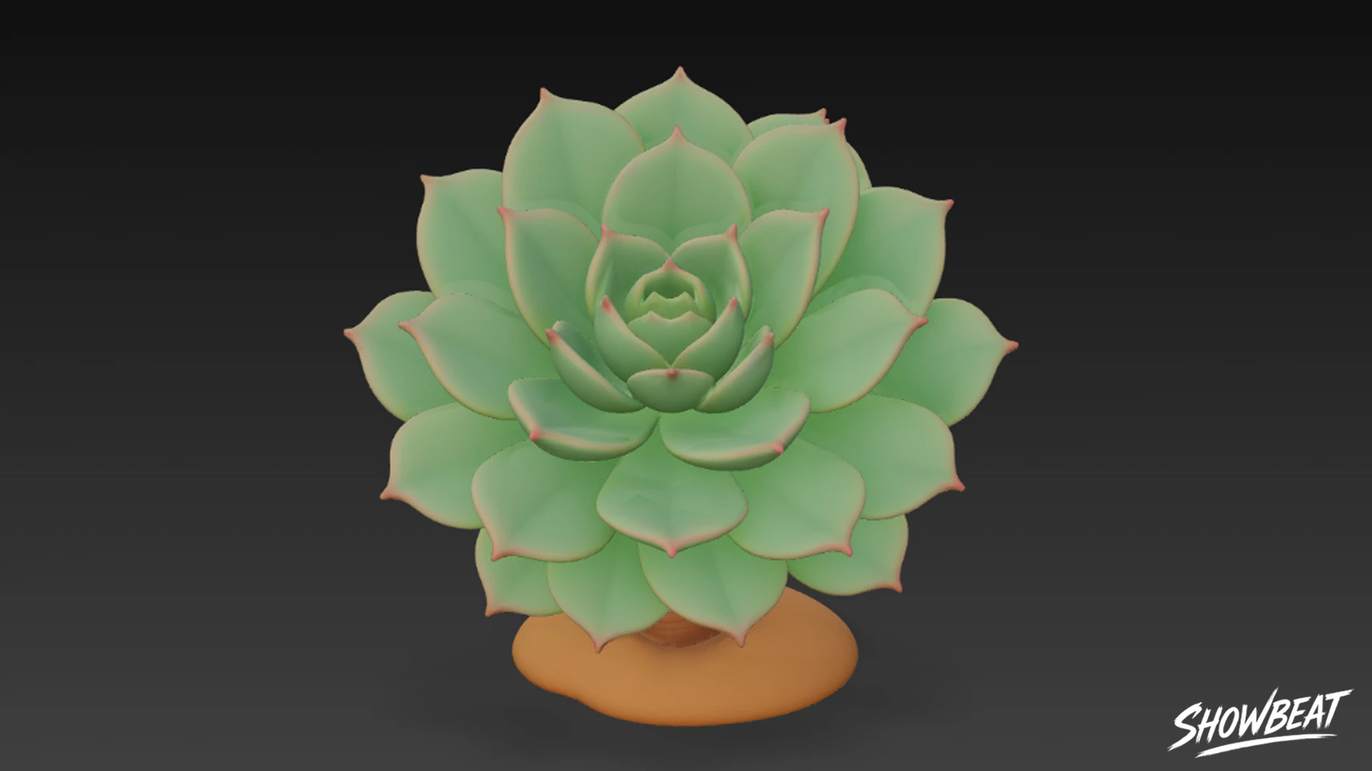 Cartoon Echeveria 3D Model .c4d .max .obj .3ds .fbx .stl .blend 