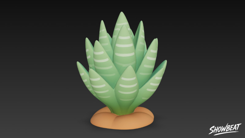 Haworthia de dibujos animados Modelo 3D .c4d .max .obj .3ds .fbx .stl .blend 