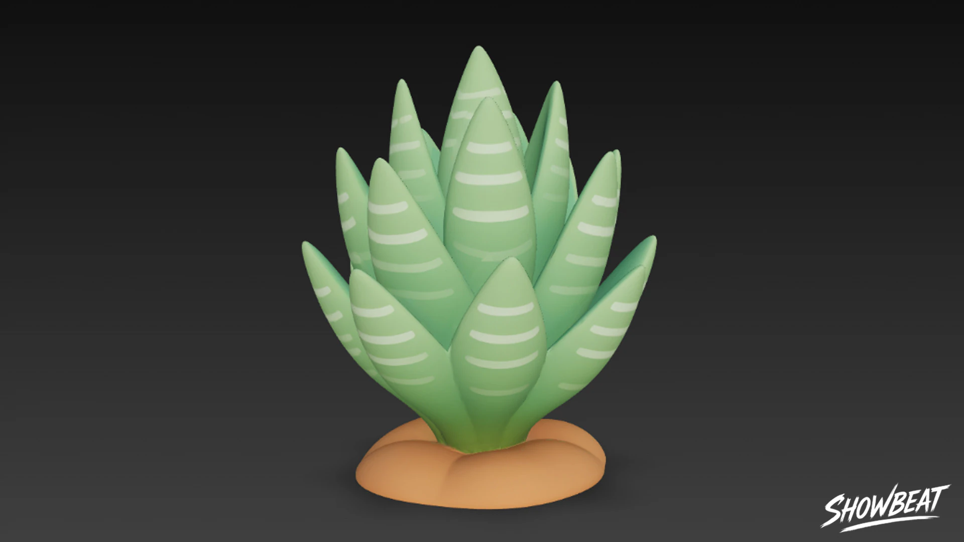Cartoon Haworthia 3D Model .c4d .max .obj .3ds .fbx .stl .blend 