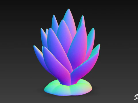 Cartoon Haworthia 3D Model