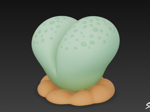 Lithops dei cartoni animati Modello 3D