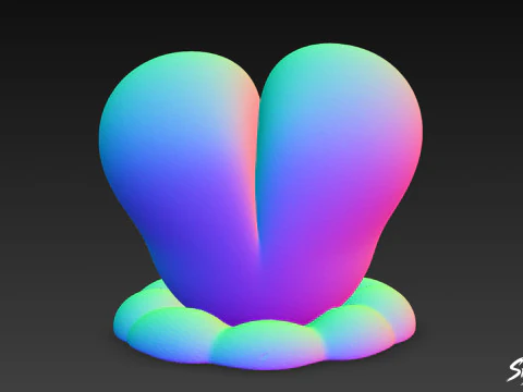 Cartoon Lithops 3D Model