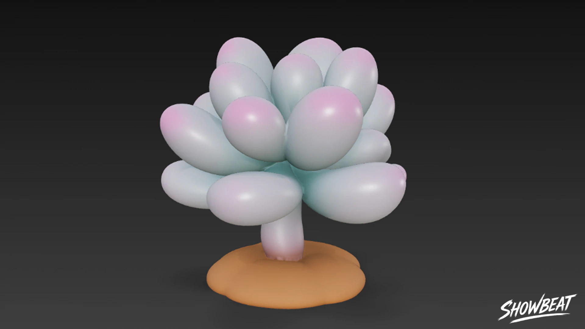 Cartoon Pachyphytum oviferum 3D Model .c4d .max .obj .3ds .fbx .stl .blend