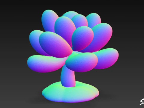 Cartoon Pachyphytum oviferum 3D Model