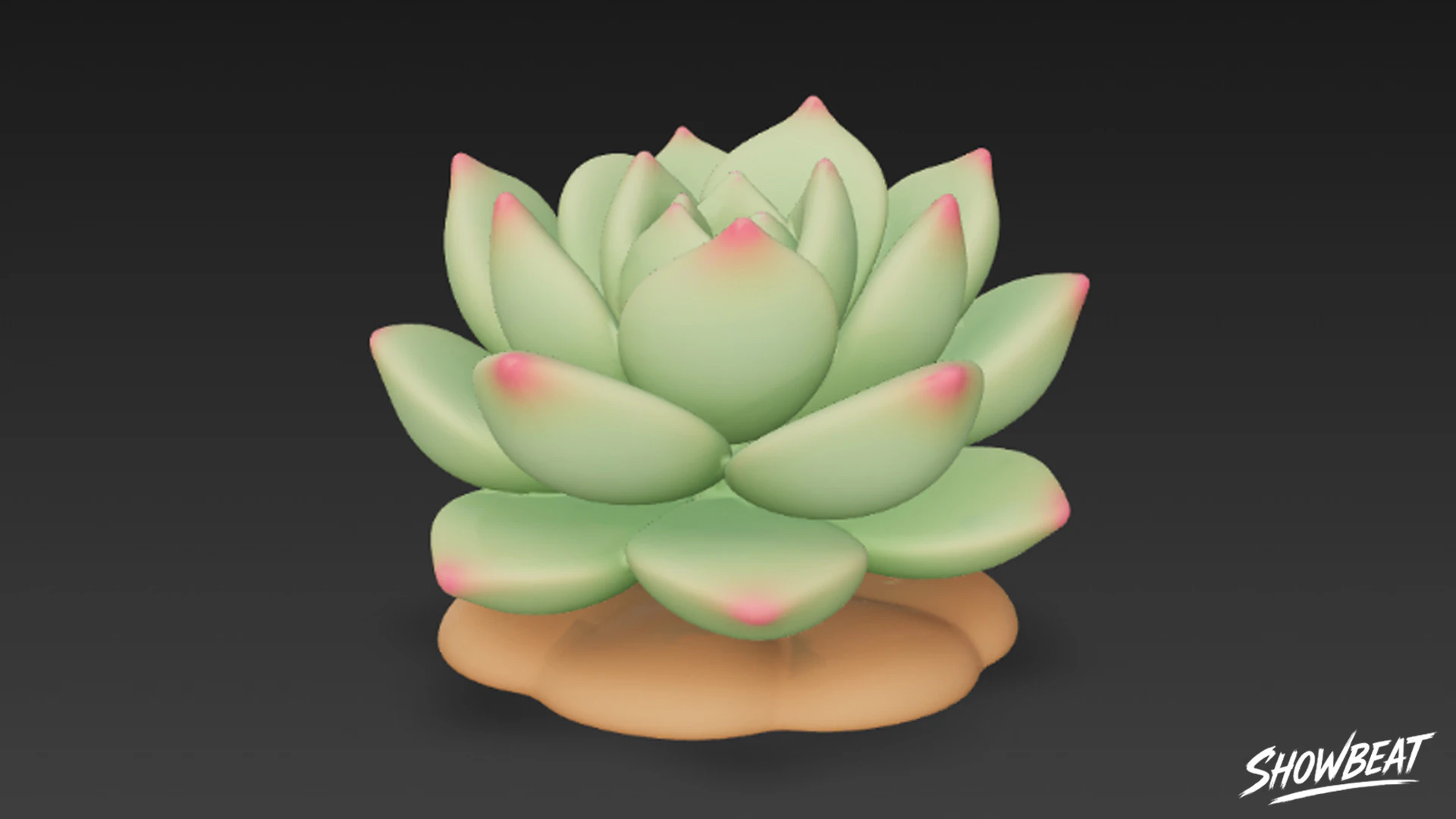 Cartoon Sempervivum 3D Model .c4d .max .obj .3ds .fbx .stl .blend 