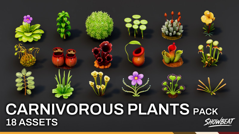 Мультфільм "Хижі рослини". 3D Модель .c4d .max .obj .3ds .fbx .stl .blend