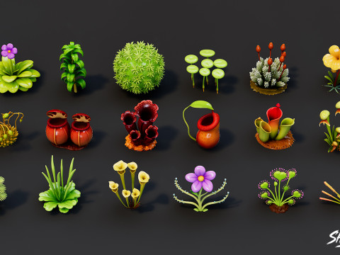 Мультфільм "Хижі рослини". 3D Модель