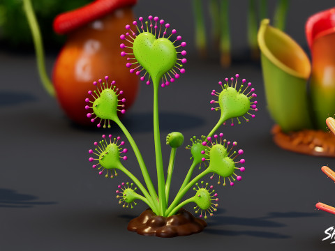 Мультфільм "Хижі рослини". 3D Модель