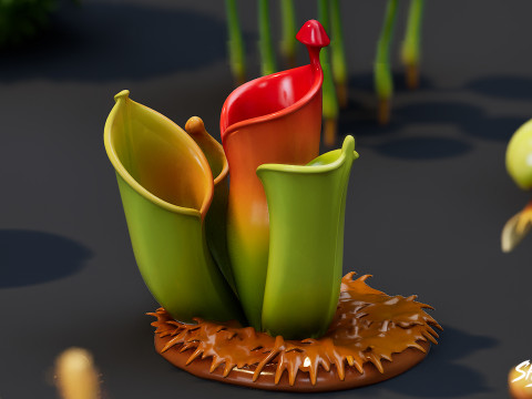 Мультфільм "Хижі рослини". 3D Модель