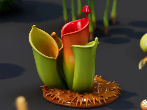Cartoon Carnivorous Plants Pack 3D Model