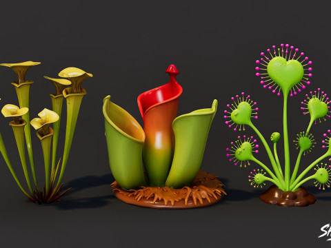 Мультфільм "Хижі рослини". 3D Модель