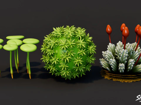 Cartoon Carnivorous Plants Pack 3D Model