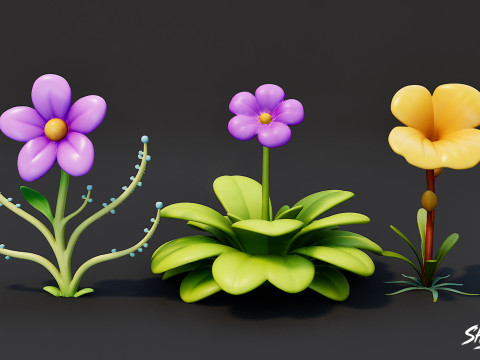 Мультфільм "Хижі рослини". 3D Модель