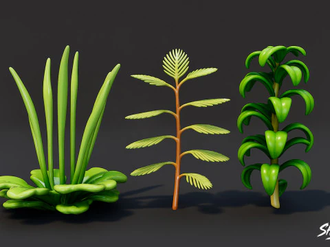 Cartoon Carnivorous Plants Pack 3D Model