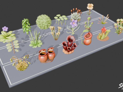 Мультфільм "Хижі рослини". 3D Модель