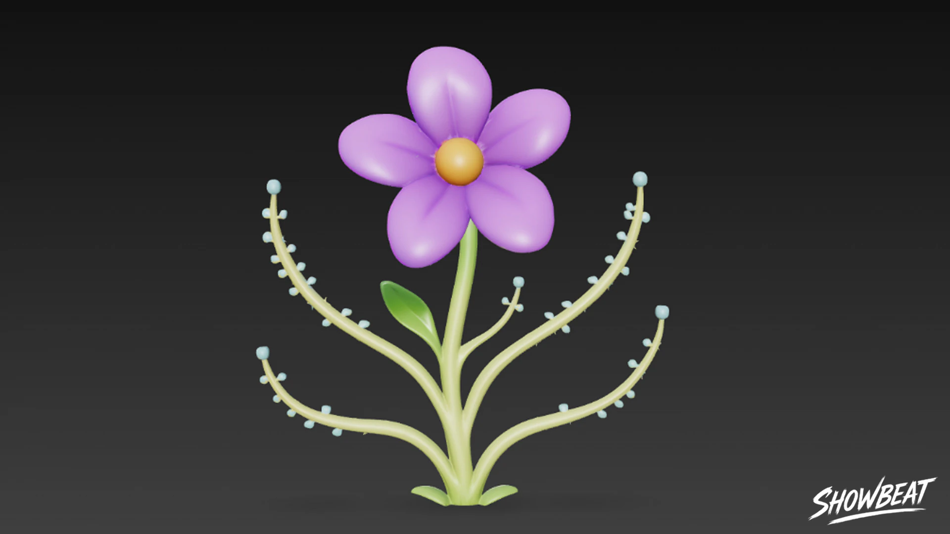 Cartoon Byblis liniflora 3D Model .c4d .max .obj .3ds .fbx .stl .blend 