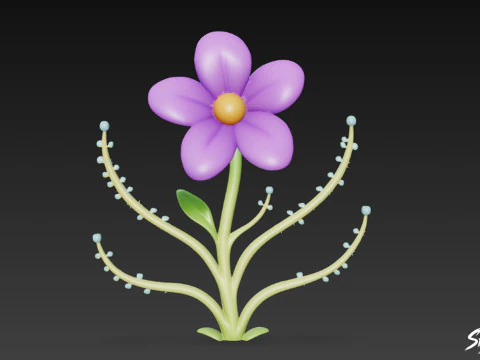 Мультфільм Byblis liniflora 3D Модель