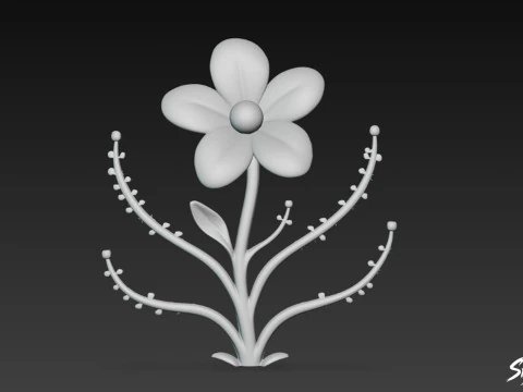 Cartoon Byblis liniflora 3D Model