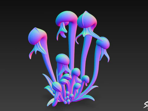 Cartoon Darlingtonia californica 3D Model