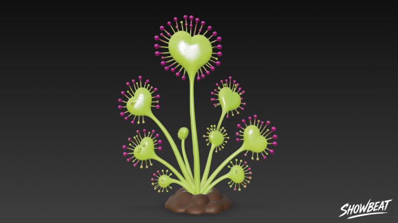 Karikatür Drosera magnifica 3D Model .c4d .max .obj .3ds .fbx .stl .blend