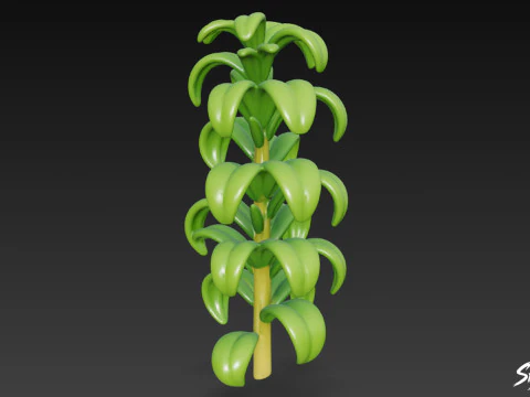 Cartoon Elodea canadensis 3D Model