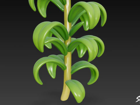 Cartoon Elodea canadensis 3D Model