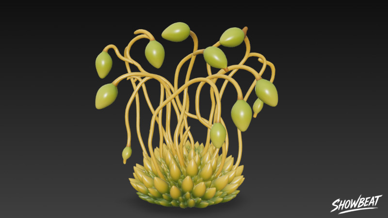 Мультфільм Funaria hygrometrica 3D Модель .c4d .max .obj .3ds .fbx .stl .blend