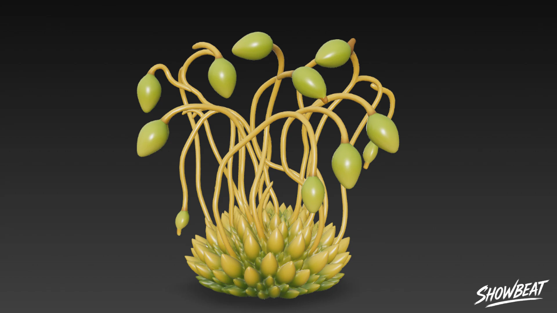 Cartoon Funaria hygrometrica 3D Model .c4d .max .obj .3ds .fbx .stl .blend 