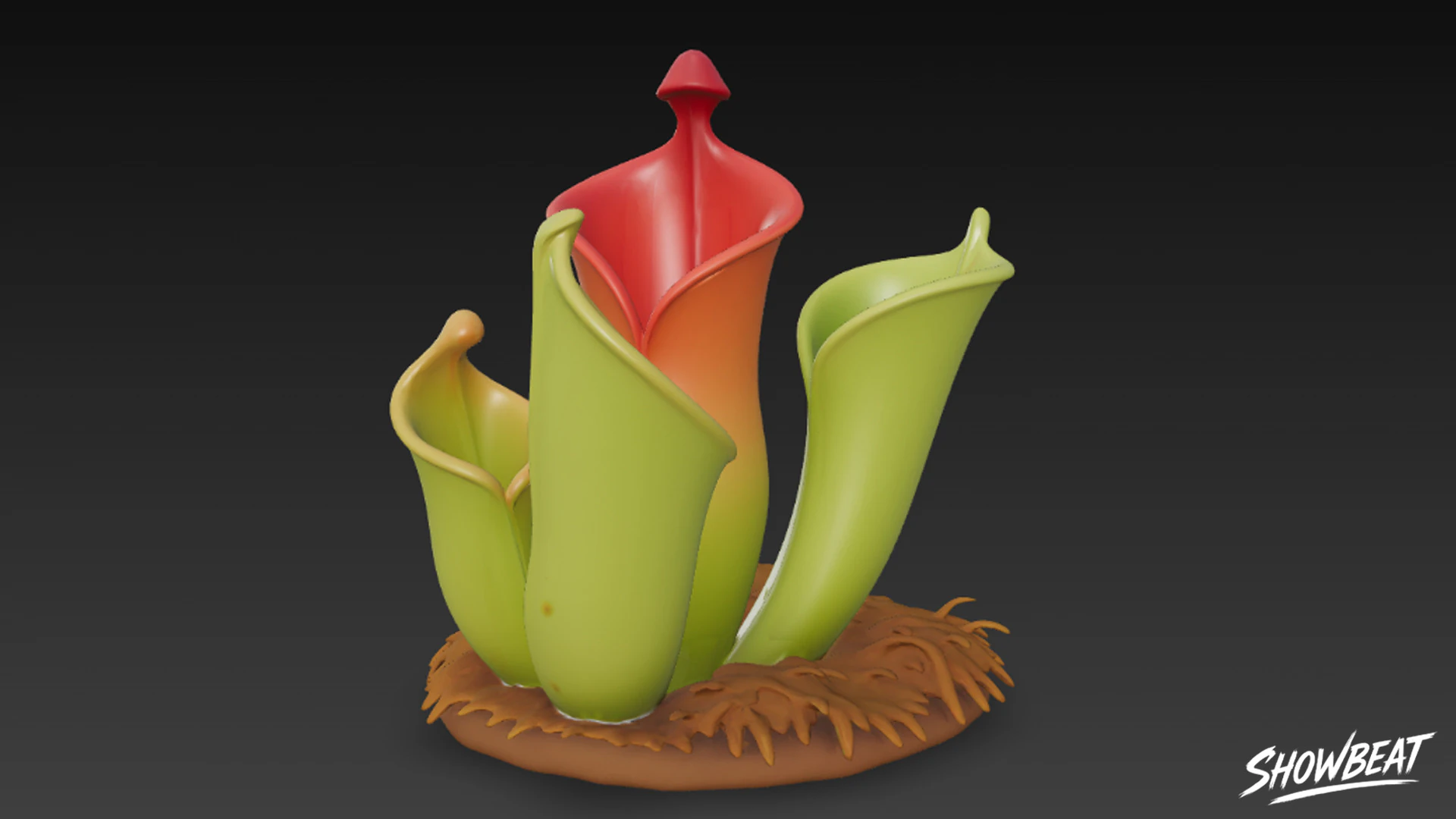 Cartoon Heliamphora nutans 3D Model .c4d .max .obj .3ds .fbx .stl .blend 