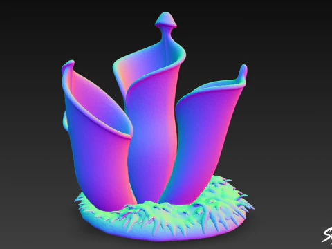 Cartoon Heliamphora nutans 3D Model