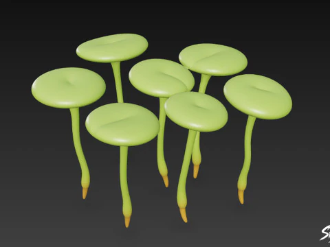 Cartoon Lemna minor 3D Model