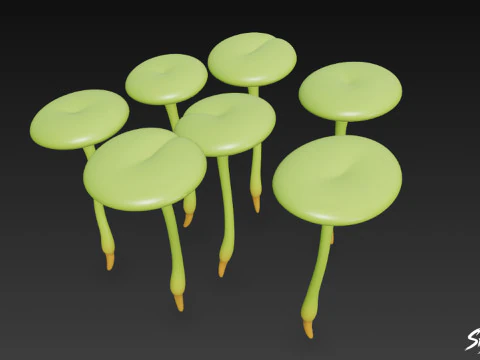 Cartoon Lemna minor 3D Model