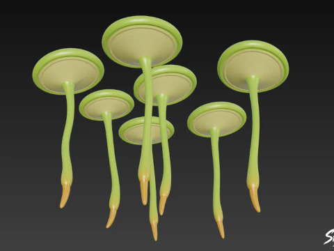 Cartoon Lemna minor 3D Model