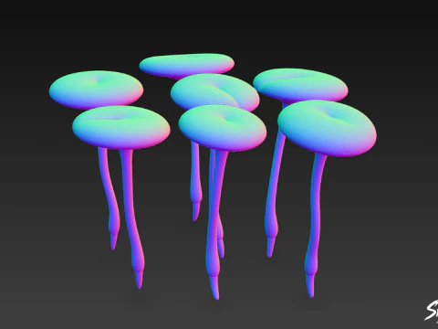 Cartoon Lemna minor 3D Model