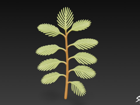 Karikatür Myriophyllum spicatum 3D Model