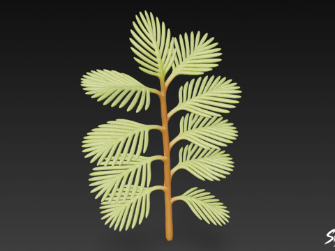 Kartun Myriophyllum spicatum Model 3D