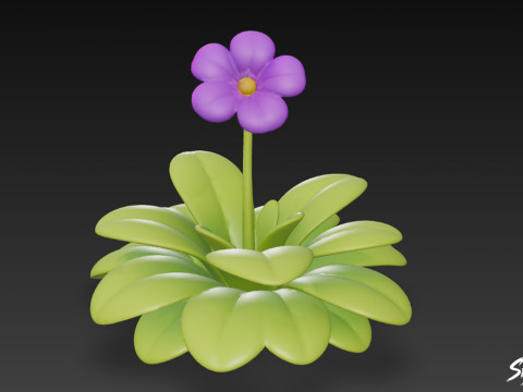 Kreskówka Pinguicula gigantea Model 3D