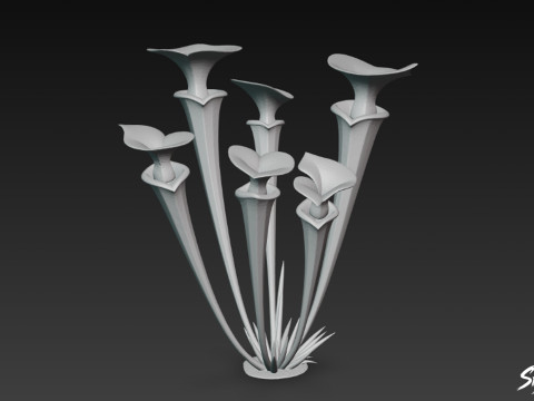 Karikatür Sarracenia flava 3D Model