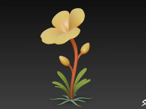 Cartone animato Utricularia vulgaris Modello 3D