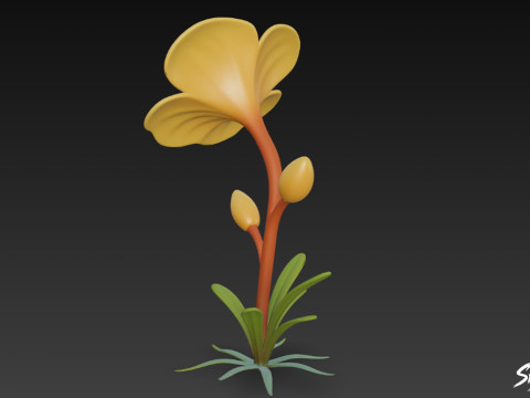 卡通狸藻 3D 模型