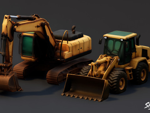 Pacchetto veicoli da costruzione Modello 3D