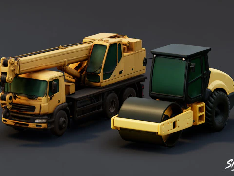Paquete de veh&iacute;culos de construcci&oacute;n Modelo 3D