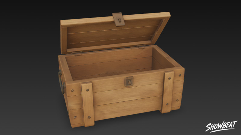 Cephane Sandığı Açık 3D Model .c4d .max .obj .3ds .fbx .stl .blend