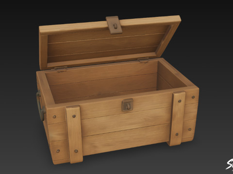 बारूद का टोकरा खुला 3D मॉडल