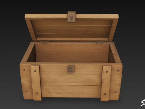 Cephane Sandığı Açık 3D Model